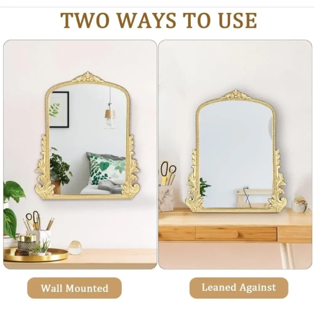 Willannals Vintage Gold Arched Wall Vanity Mirror 17x12 Open Box